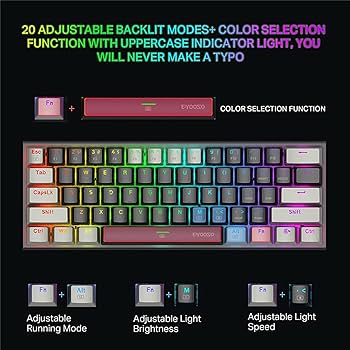 Amazon | Z-11 メカニカルキーボード 61 キーバックライト付き